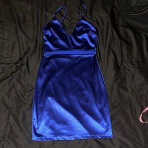Elegant Blue Satin Dress